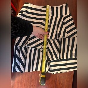 Imperial Black & White Ruffle Skirt | Size M | Vertical Stripes